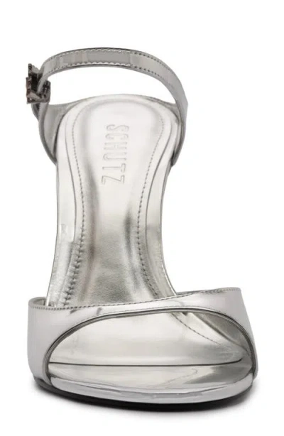 Schutz Lyra Ankle Strap Sandal In Silver