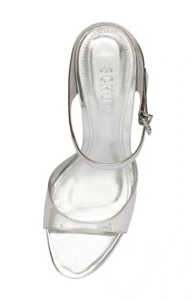 Schutz Lyra Ankle Strap Sandal In Silver