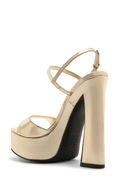 Schutz Metallic-effect Platform Sandals In Gold