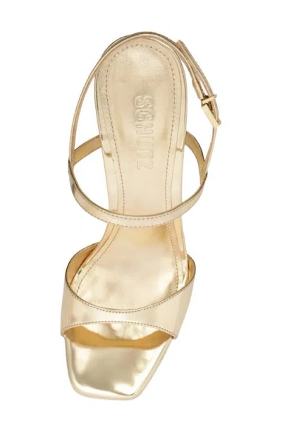Schutz Metallic-effect Platform Sandals In Gold