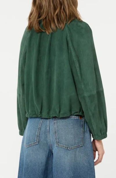 Weekend Max Mara Collared Coat Elastic Cuffs Side Pockets In Green