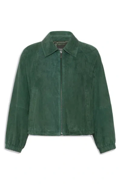 Weekend Max Mara Collared Coat Elastic Cuffs Side Pockets In Green