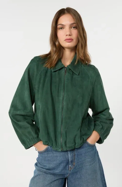 Weekend Max Mara Collared Coat Elastic Cuffs Side Pockets In Green