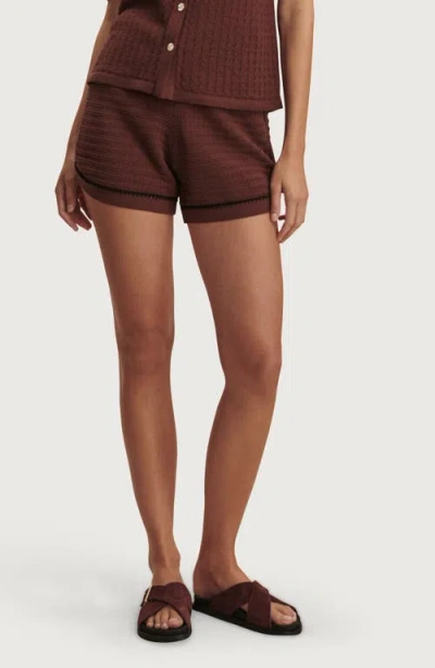 Varley Womens Ironwood Morden Cotton-knit Shorts Xs In Brown