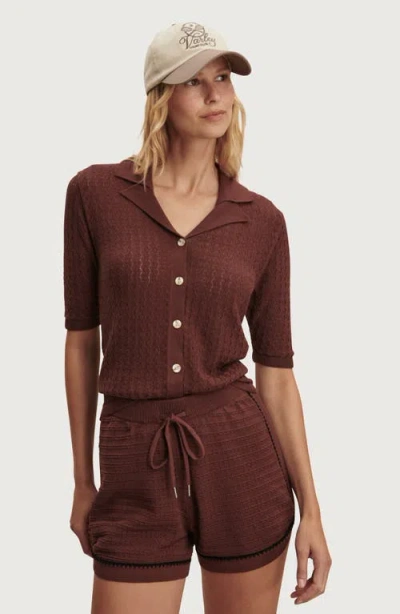 Varley Womens Ironwood Morden Cotton-knit Shorts Xs In Brown