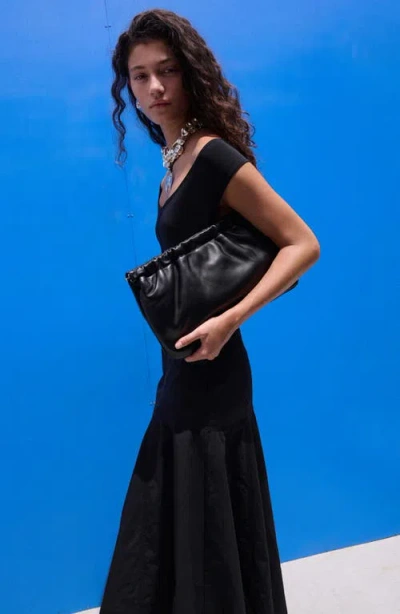 Mango Fitted Open Back Bodysuit In Black