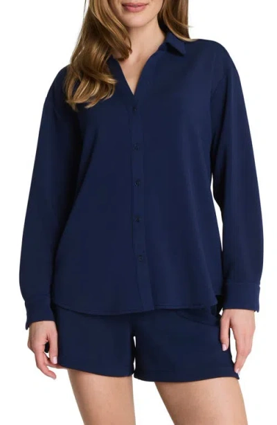 Spanx Airessentials Oversized Button Down In Blue