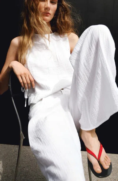 Mango Gauze Cotton Top In White
