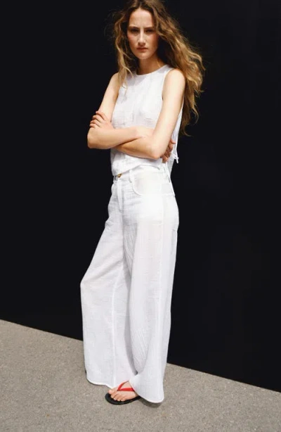 Mango Gauze Cotton Top In White