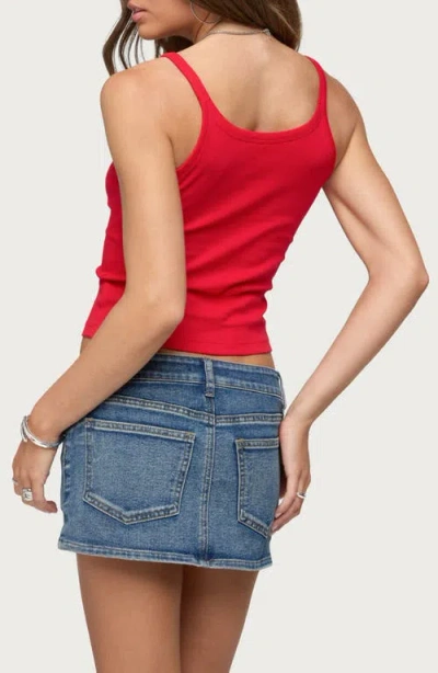 Edikted Basic Babe Stretch Cotton Crop Camisole In Red