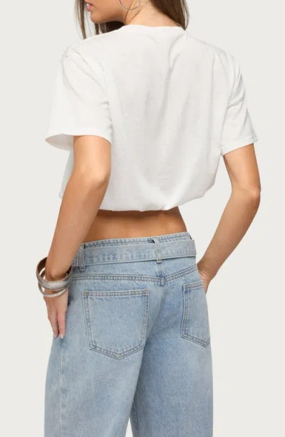 Edikted Raina Bubble Crop T-shirt In White