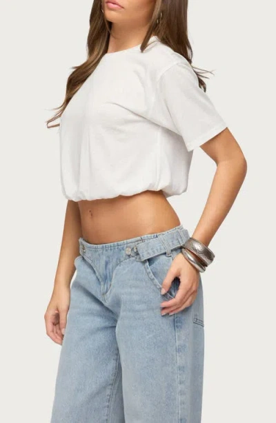 Edikted Raina Bubble Crop T-shirt In White