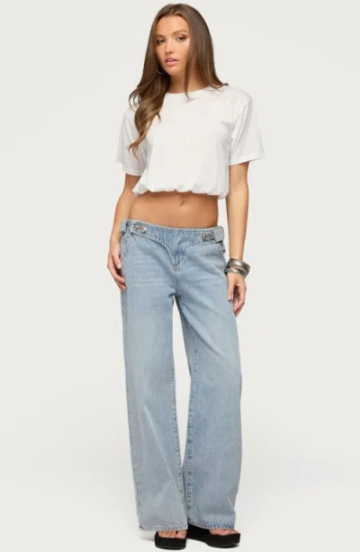 Edikted Raina Bubble Crop T-shirt In White