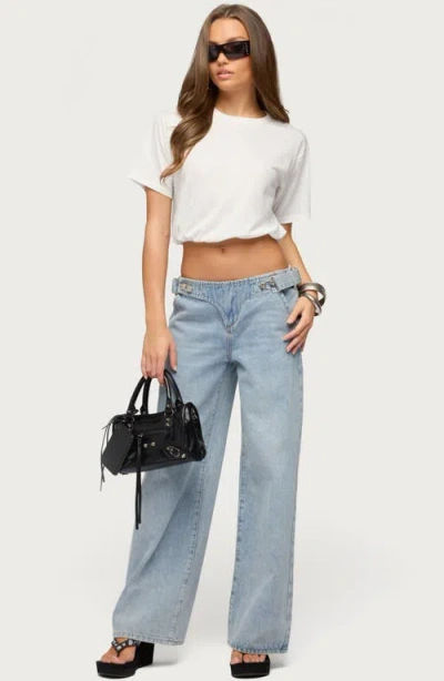 Edikted Raina Bubble Crop T-shirt In White