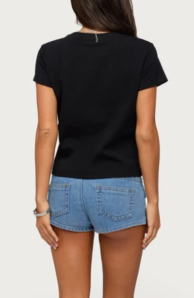 Edikted Perfect Basic Stretch Cotton T-shirt In Black