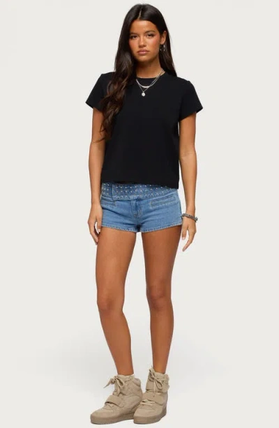 Edikted Perfect Basic Stretch Cotton T-shirt In Black