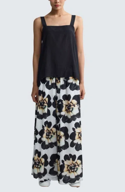 Luukaa Lorena Minimalist Square-neck Top In Multi