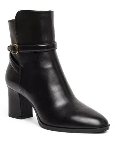 Santoni Leather Mid-heel Ankle Boot In Black