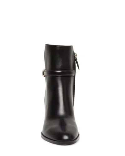 Santoni Leather Mid-heel Ankle Boot In Black