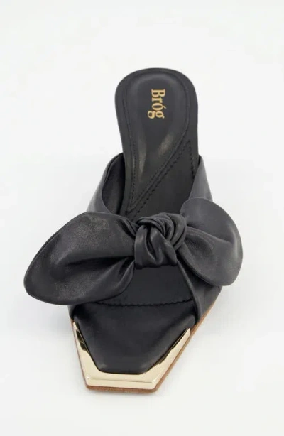Bróg Brida Mule Kitten Heel Jet Black In Black