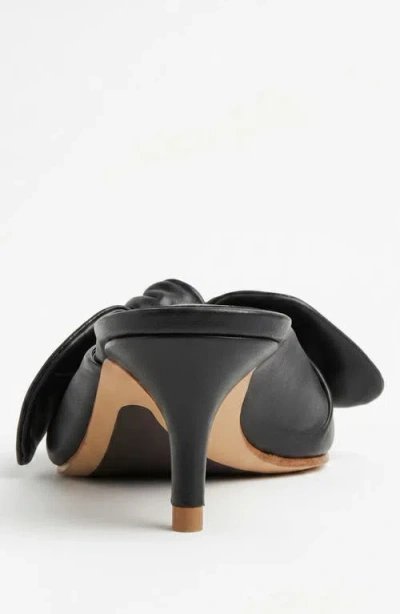 Bróg Brida Mule Kitten Heel Jet Black In Black
