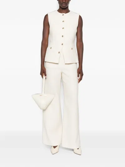 Maje Sleeveless Button-front Top In White