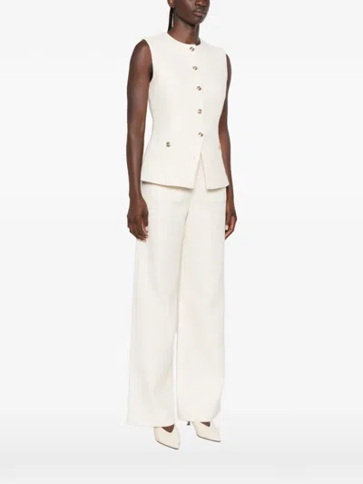Maje Sleeveless Button-front Top In White