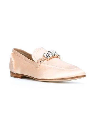 Shop Giuseppe Zanotti Clover Loafers In Pink