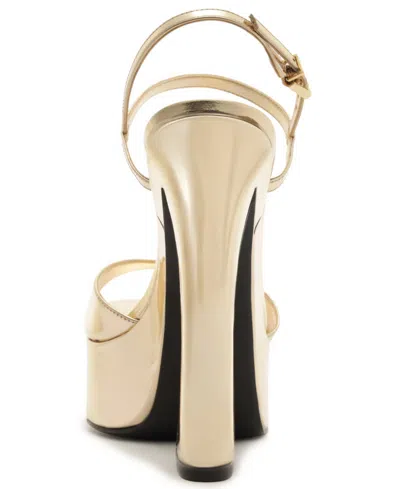 Schutz Metallic-effect Platform Sandals In Gold