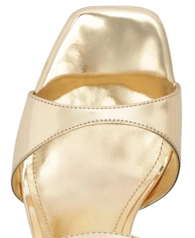 Schutz Metallic-effect Platform Sandals In Gold