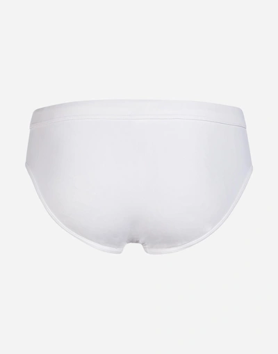 Shop Dolce & Gabbana Beach Briefs In White