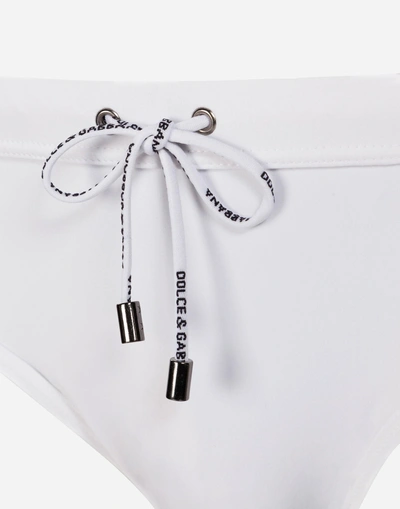 Shop Dolce & Gabbana Beach Briefs In White