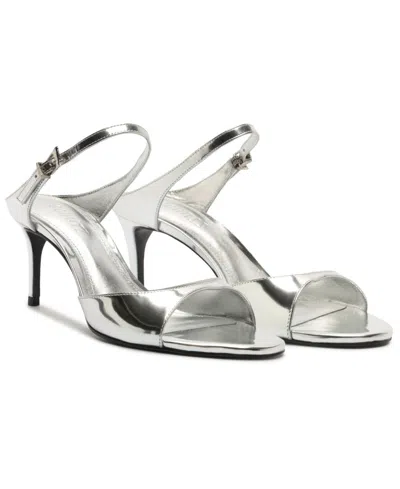 Schutz Lyra Mid Ankle Strap Sandal In Silver
