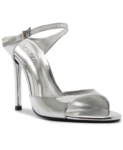 Schutz Lyra Ankle Strap Sandal In Silver