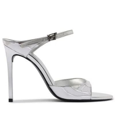 Schutz Lyra Ankle Strap Sandal In Silver
