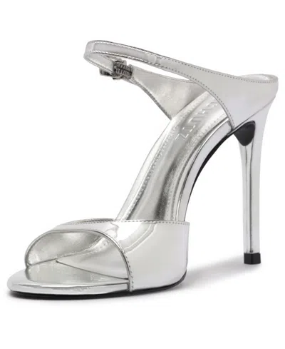 Schutz Lyra Ankle Strap Sandal In Silver