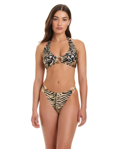 Red Carter Womens Sumatra Island Halter Top Hipster Bottoms In Multi