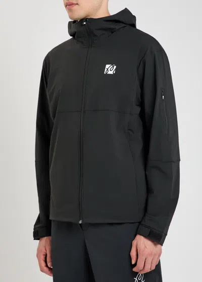 Malbon Performance Logo-print Hooded Stretch-shell Jacket In Black