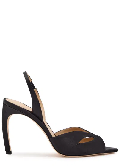 Victoria Beckham Satin Harlow Mask Slingback Heels 100 In Black