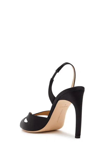 Victoria Beckham Satin Harlow Mask Slingback Heels 100 In Black