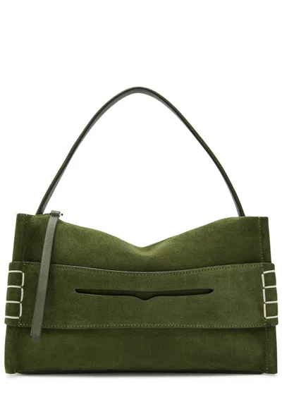 Jw Anderson W Anderson Womens Khaki Loafer Suede Shoulder Bag In Green