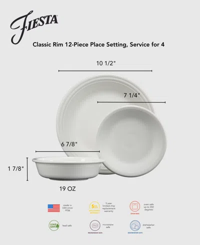 Fiesta Lavender Fields Classic Rim 12-pc. Starter Dinnerware Set, Service For 4 In Multi