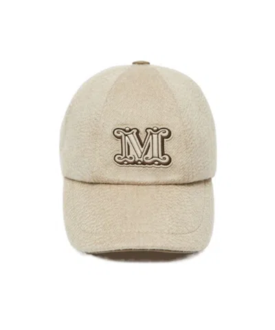 Max Mara Casquette De Baseball En Drap De Cachemire In Neutral
