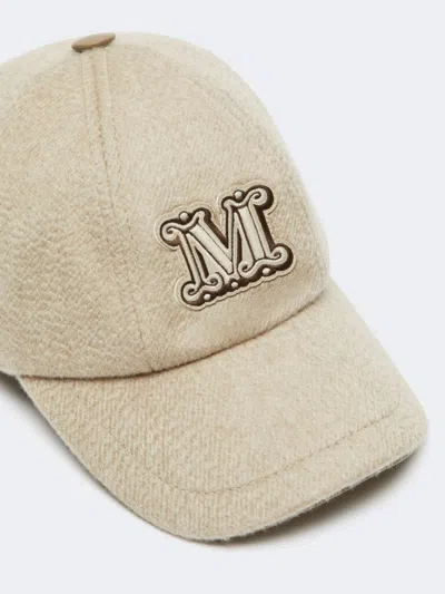 Max Mara Casquette De Baseball En Drap De Cachemire In Neutral