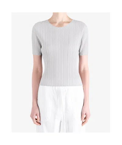 Issey Miyake Basic Short-sleeved T-shirt In Gray