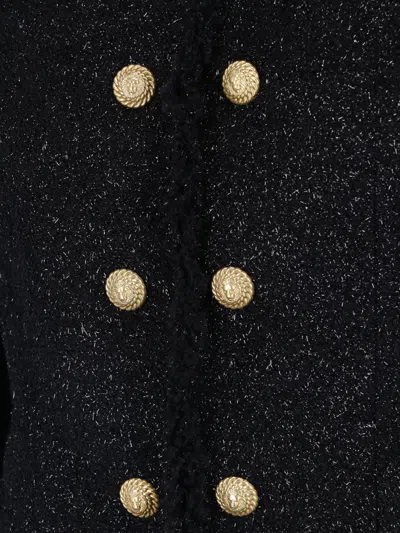 Balmain Tailored Wool-blend Jacket With Sculpted Structure In Black