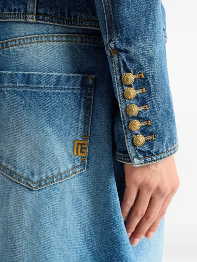 Balmain Denim 2-button Jacket In Blue