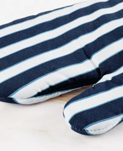 Kate Spade Botanical Stripe 2-pack Oven Mitt In Blue