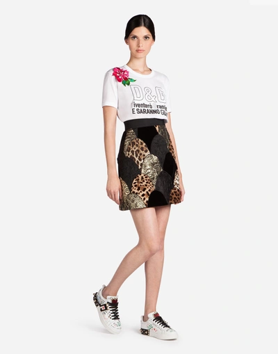 Shop Dolce & Gabbana T-shirt With Print  In White