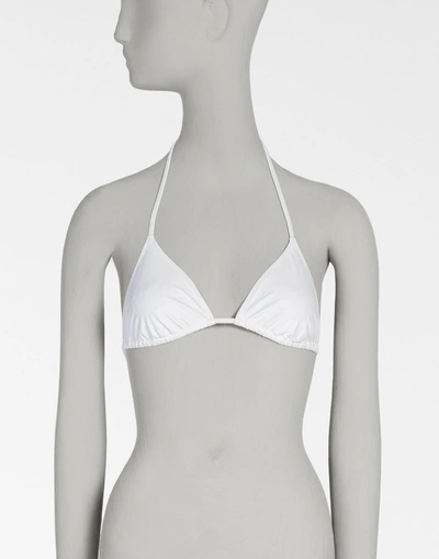 Dolce & Gabbana Triangle Bikini Top In White